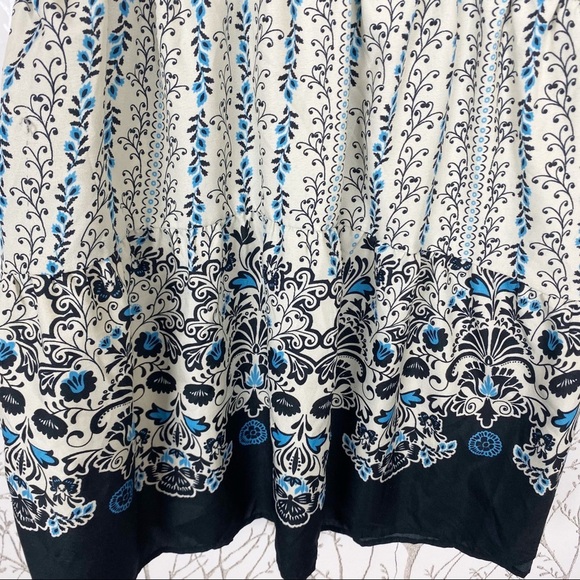 BAND OF GYPSIES Blue Floral Cold-Shoulder Mini Dress medium Boho - Picture 9 of 12